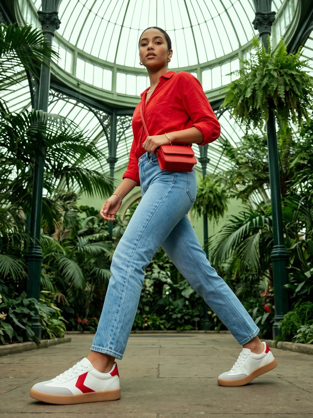 White, Red and Grey Sneakers